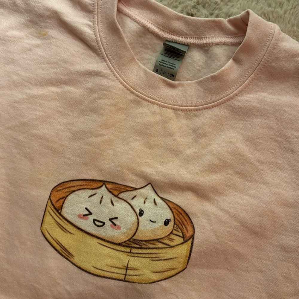 Homemade - Dumpling Girlies - Crop Pink Crewneck